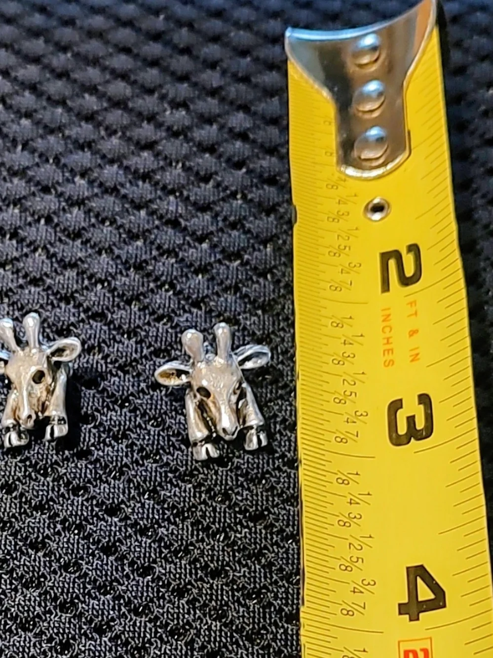 Silver Giraffe Stud Earrings for Kids - Cute Animal Earrings